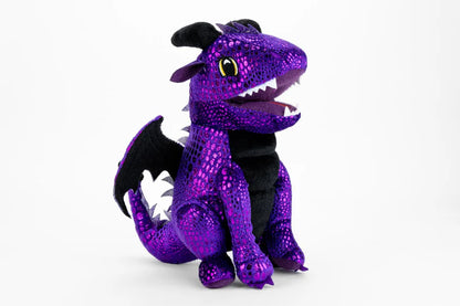 Borsa per dadi a forma di drago viola in peluche