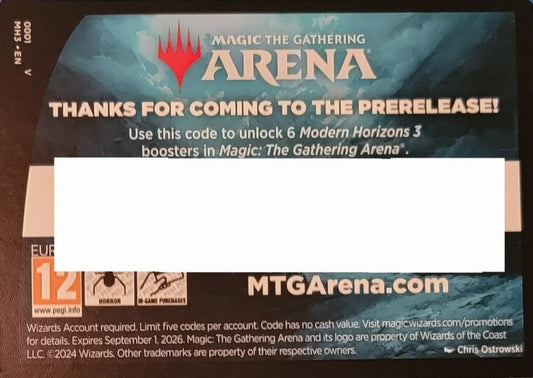 Arena Redemption Code - Modern Horizons 3 Prerelease Packs MTG