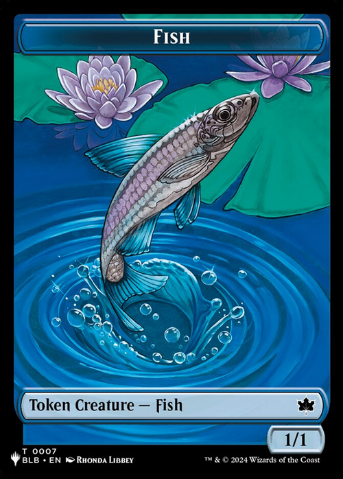 Fish (BLB) // Treasure (MH3) Double-sided Token [LIST - 7 - Token] - The List Reprints