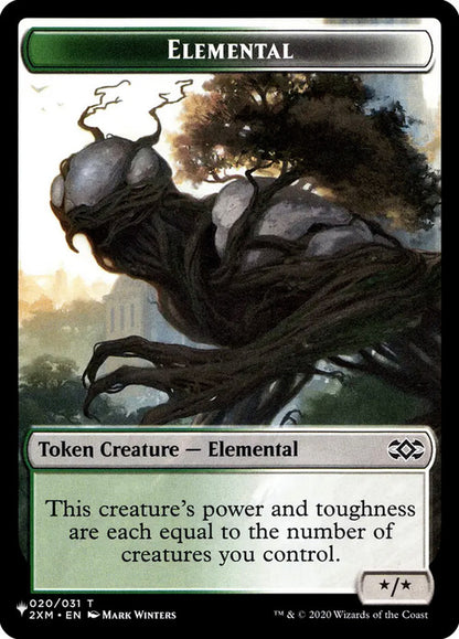 Fanatic of Rhonas // Elemental Double-Sided Token [LIST - Token] - The List Reprints
