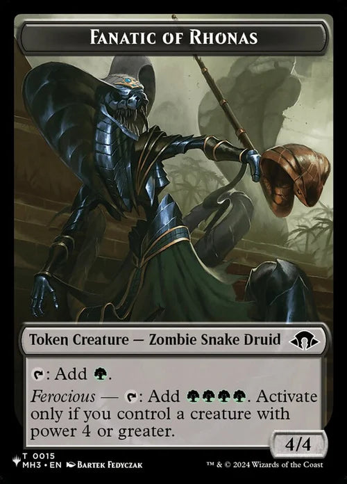 Fanatic of Rhonas // Elemental Double-Sided Token [LIST - Token] - The List Reprints
