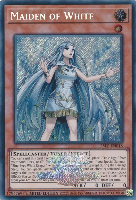 Maiden of White (ESR) [25LP - 25LP-EN018 - Emblazoned Secret Rare] - Limited Pack World Championship 2025