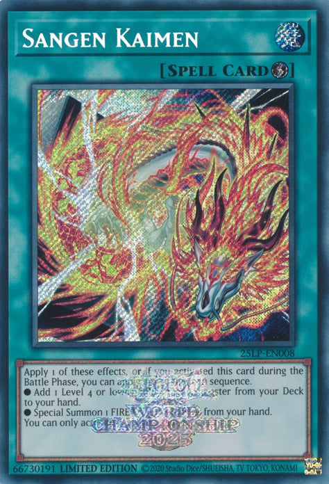 Sangen Kaimen (ESR) [25LP - 25LP-EN008 - Emblazoned Secret Rare] - Limited Pack World Championship 2025