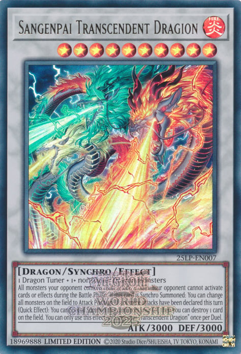 Sangenpai Transcendent Dragion (EUR) [25LP - 25LP-EN007 - Emblazoned Ultra Rare] - Limited Pack World Championship 2025
