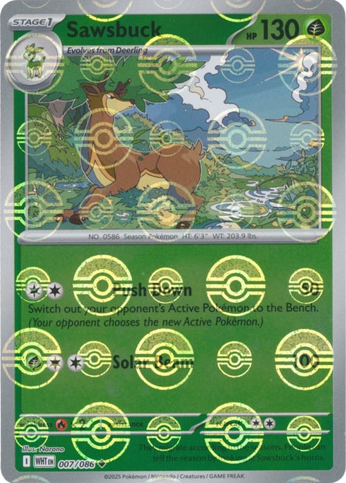 Sawsbuck (Poke Ball Pattern) [WHT - 007/086 - Uncommon] - SV: White Flare