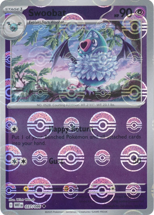 Swoobat (Poke Ball Pattern) [WHT - 037/086 - Uncommon] - SV: White Flare
