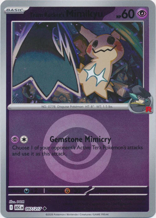 Team Rocket's Mimikyu - 097/217 (Energy Symbol Pattern) [ASC - 097/217 - Uncommon] - ME: Ascended Heroes