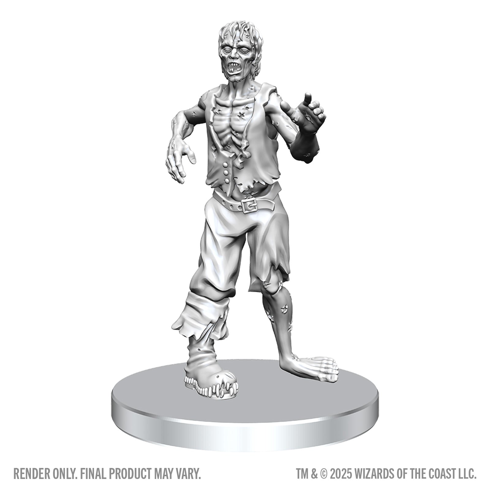 Whiteboard zombie figure on a white background