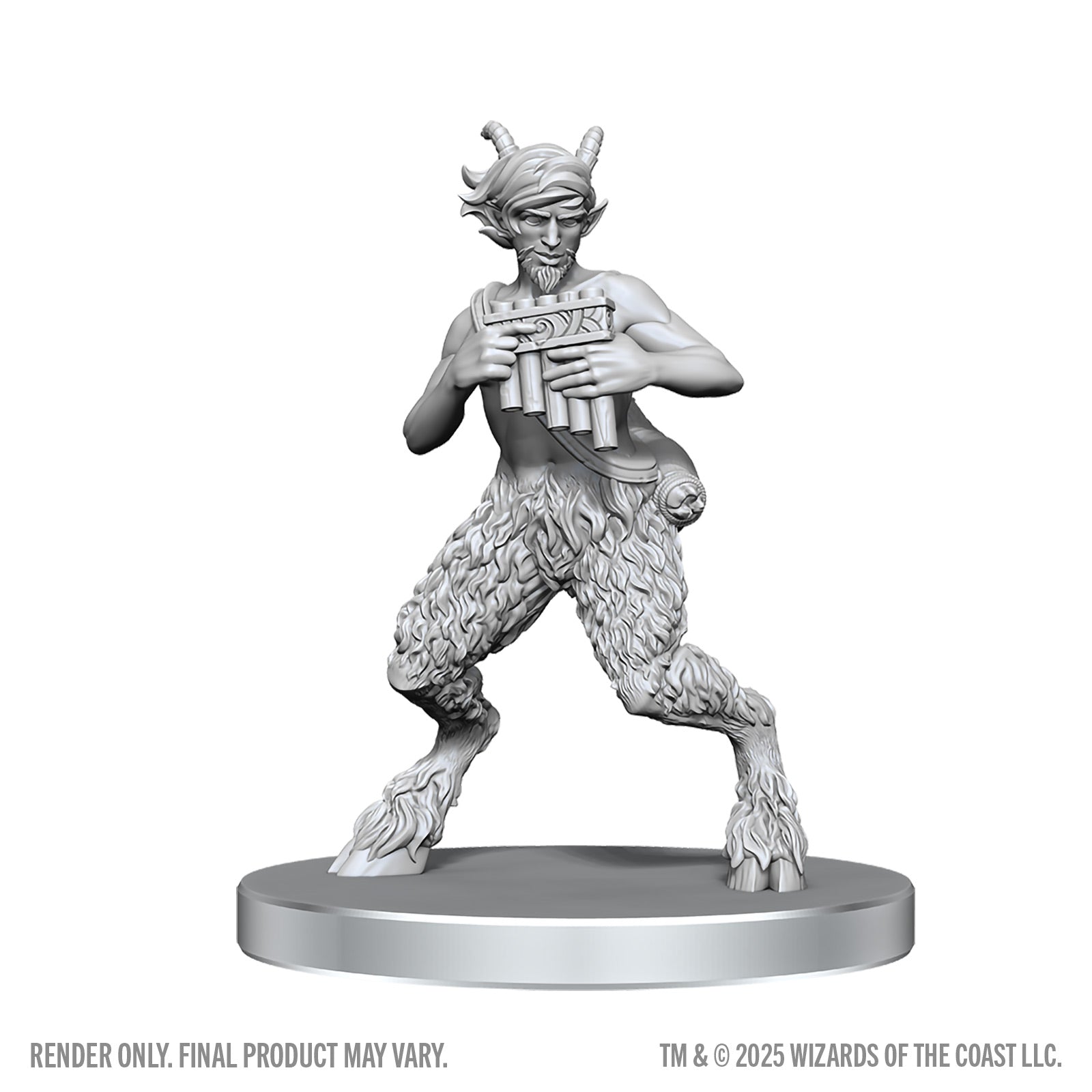 Unpainted fantasy figurine on a white background