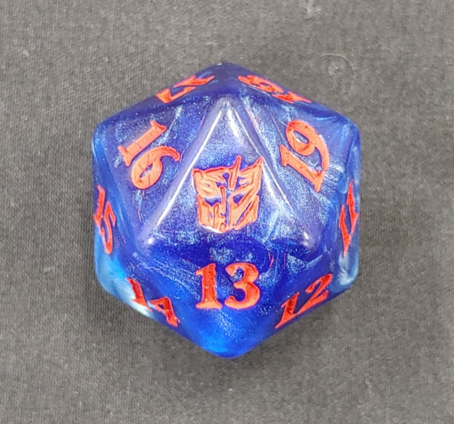 Transformers MTG Oversized / Jumbo D20 Dice - Magic The Gathering - Blue