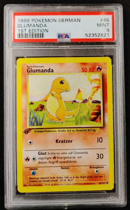 1999 Pokemon German Charmander Glumanda #46 PSA 9 MINT 1st Edition