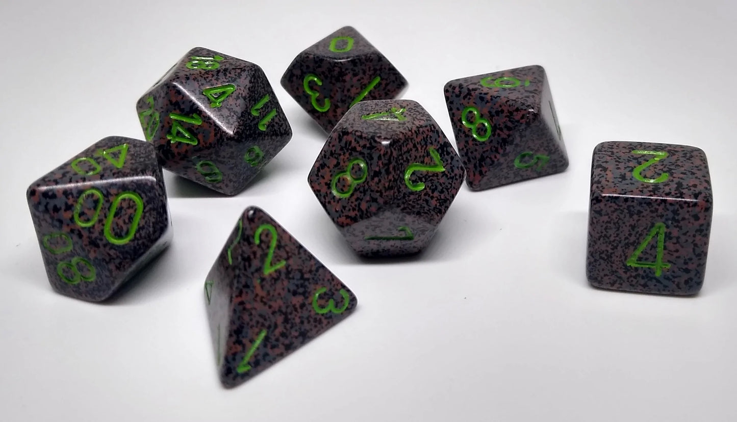 chessex polyhedral speckled dice set earth
