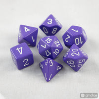 chessex opaque polyhedral dice set purple white