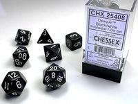 Chessex: Opaque Polyhedral Dice Set Blacl/White