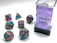 chessex polyhedral festive dice set mosaic yellow