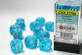 chessex D6 nebula dice set 16mm sky silver
