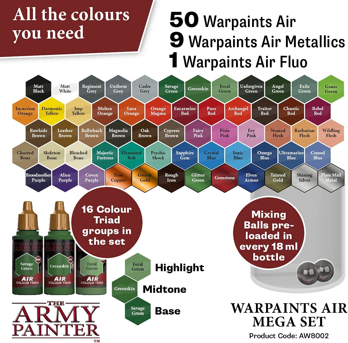 the army painter warpaints air mega set