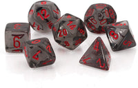 chessex dice die polyhedral translucent set smoke red