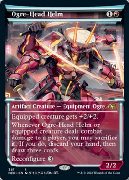 Ogre-Head Helm (Showcase Soft Glow) [Kamigawa: Neon Dynasty]