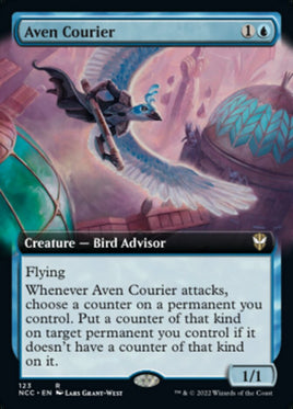 Aven Courier (Extended Art) [Streets of New Capenna Commander]