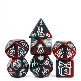 Holiday Theme Dice Set 7 Piece D4-D20 Polyhedral Dice - Multiple Options