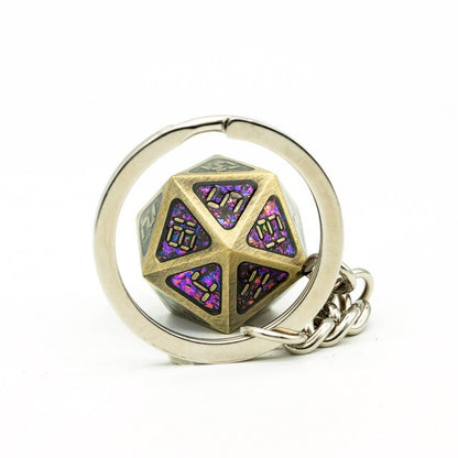 D20 Dice Durable Metal Alloy Keychain With Bag