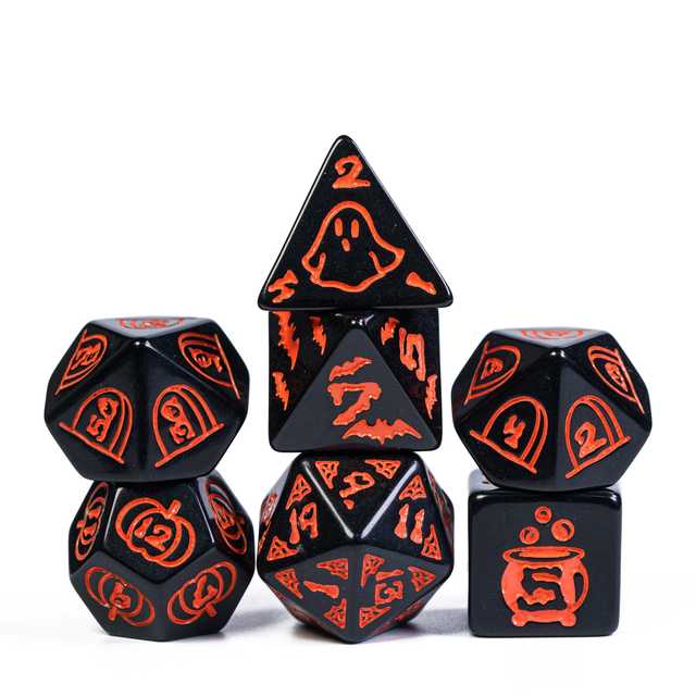 Holiday Theme Dice Set 7 Piece D4-D20 Polyhedral Dice - Multiple Options