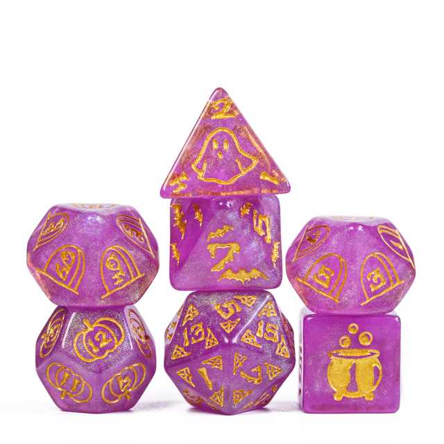 Holiday Theme Dice Set 7 Piece D4-D20 Polyhedral Dice - Multiple Options