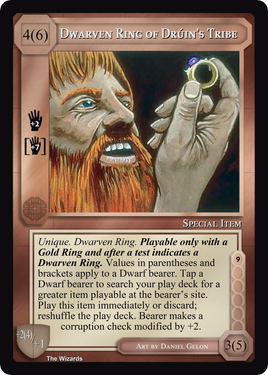 Dwarven Ring of Druin's Tribe - The Wizards - Limited - Middle Earth CCG / TCG