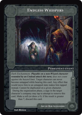 Endless Whispers - Dark Minions - Middle Earth CCG / TCG