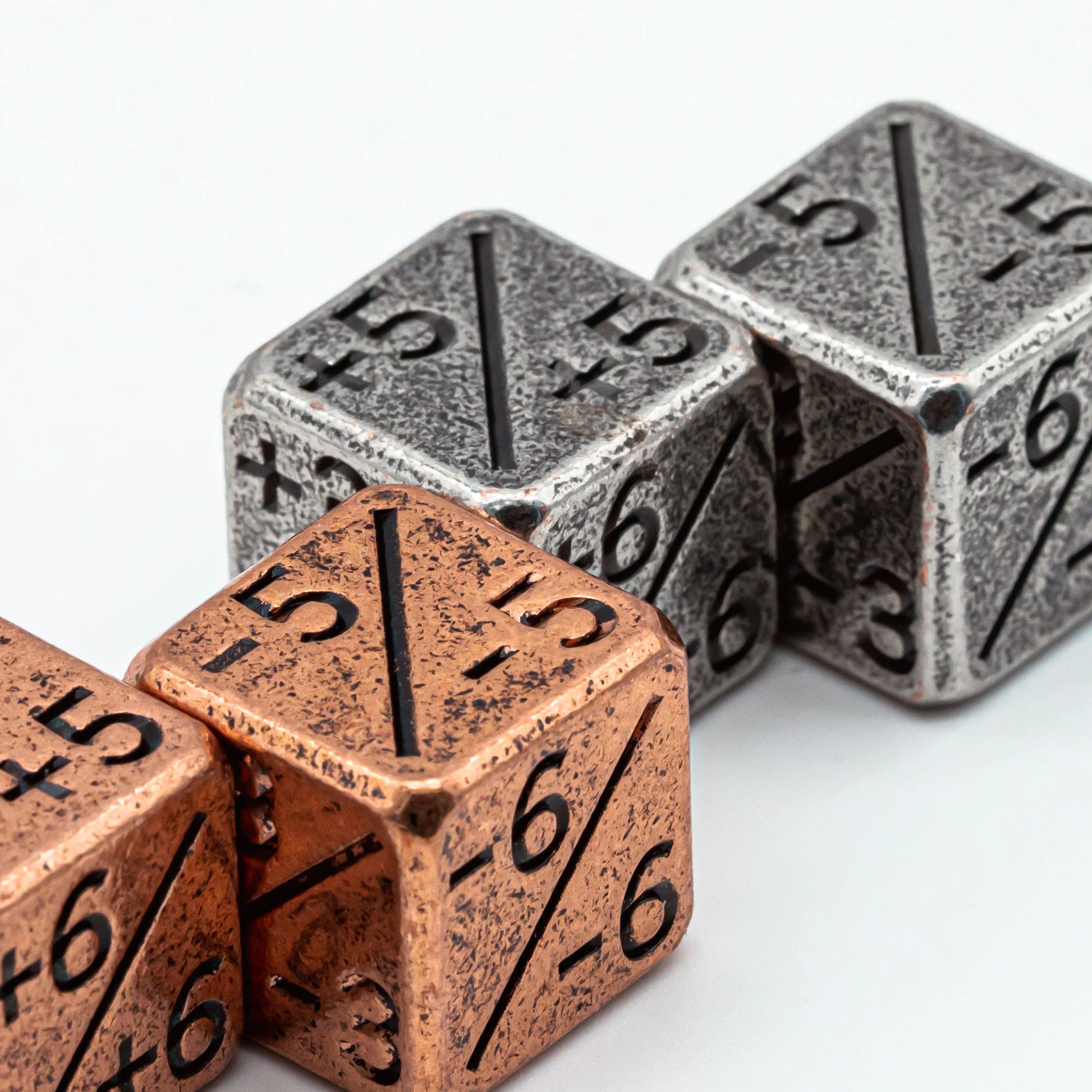 Metal Plus & Minus Positive & Negative Counters 15mm Dice