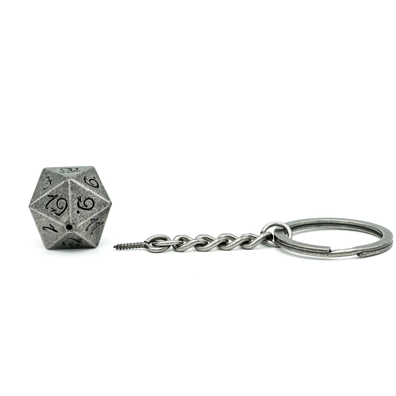 D20 Dice Durable Metal Alloy Keychain With Bag