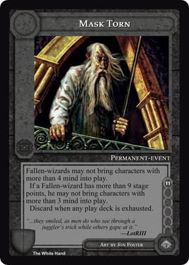 Mask Torn - White Hand - Middle Earth CCG / TCG