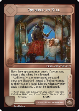 Ordered to Kill - Dark Minions - Middle Earth CCG / TCG