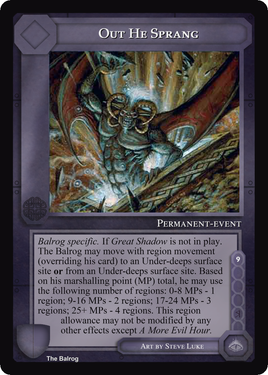 Out He Sprang - The Balrog - Middle Earth CCG / TCG