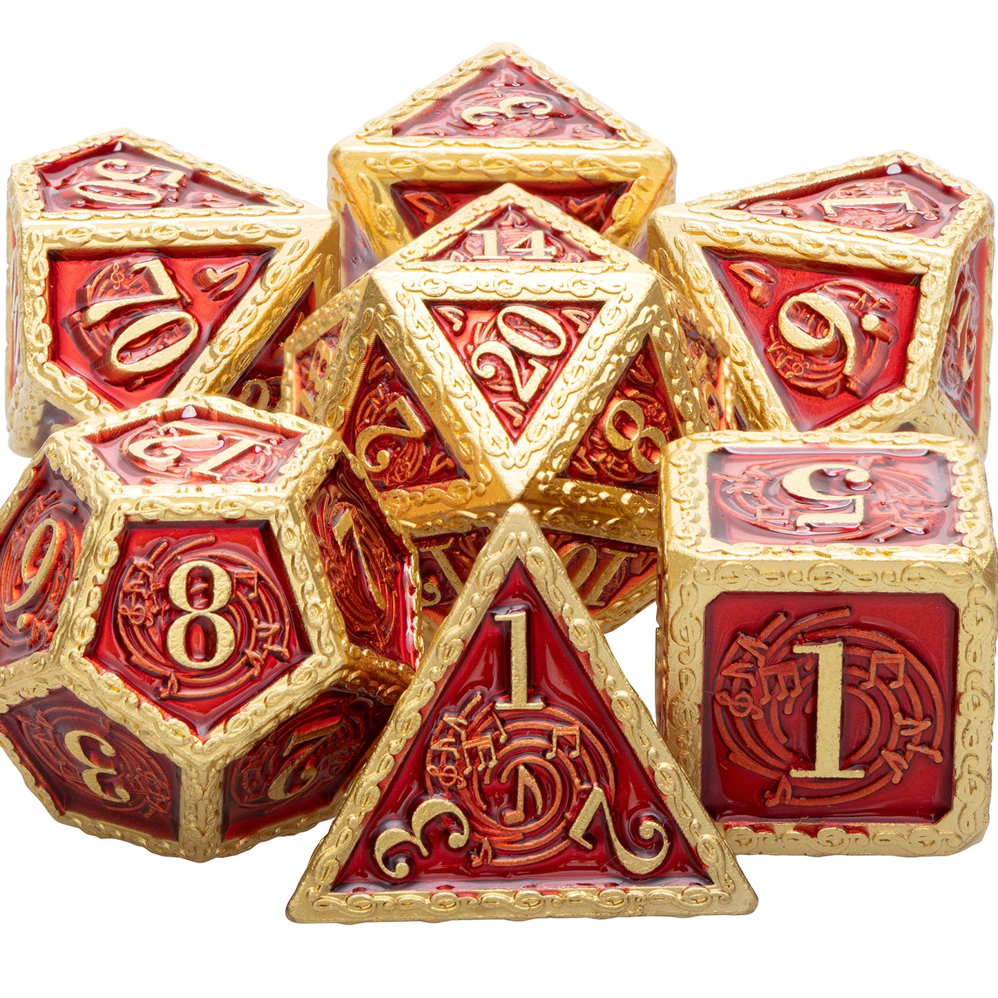 Heavy Metal Musical Notes Theme Polyhedral Dice Set