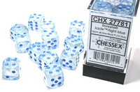 chessex D6 borealis dice set icicle light blue