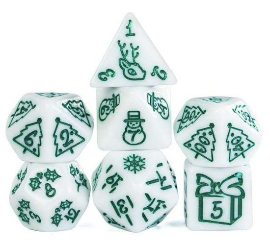 Holiday Theme Dice Set 7 Piece D4-D20 Polyhedral Dice - Multiple Options