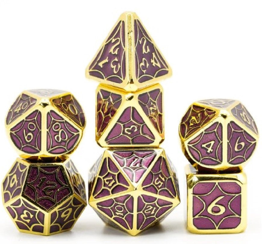 Metal Galaxy Theme 7 Piece Adventure Dice Set With Bag