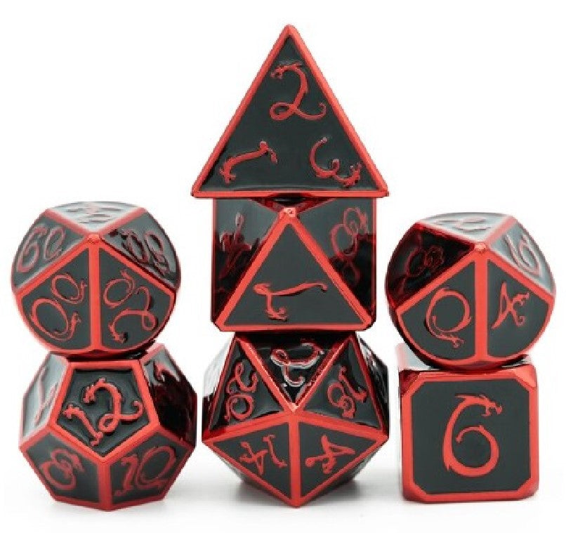 Metal Dragon Front 7 Piece Adventure Dice Set With Bag