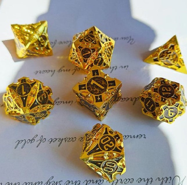 Metallic Cthulu Polyhedral 7 Die / Dice Set - Multiple Colors To Choose From