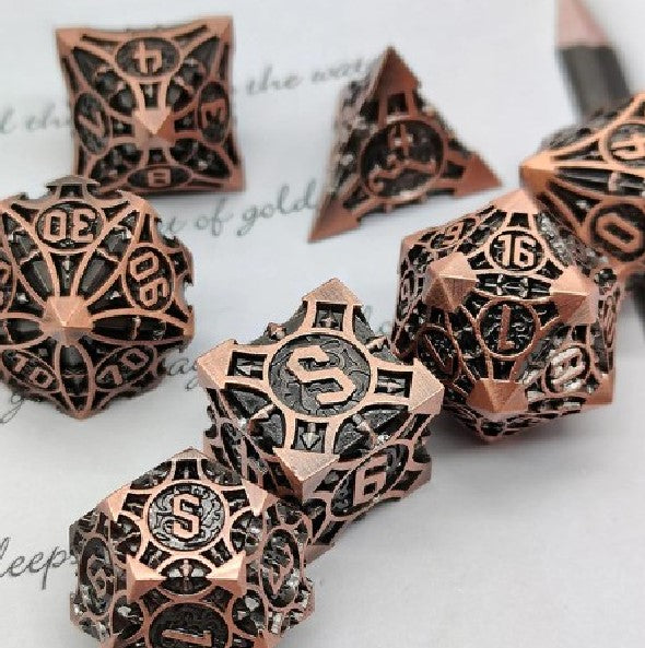 Metallic Cthulu Polyhedral 7 Die / Dice Set - Multiple Colors To Choose From