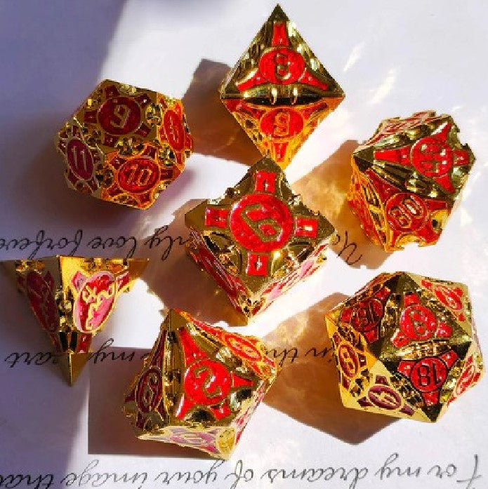 Metallic Cthulu Polyhedral 7 Die / Dice Set - Multiple Colors To Choose From