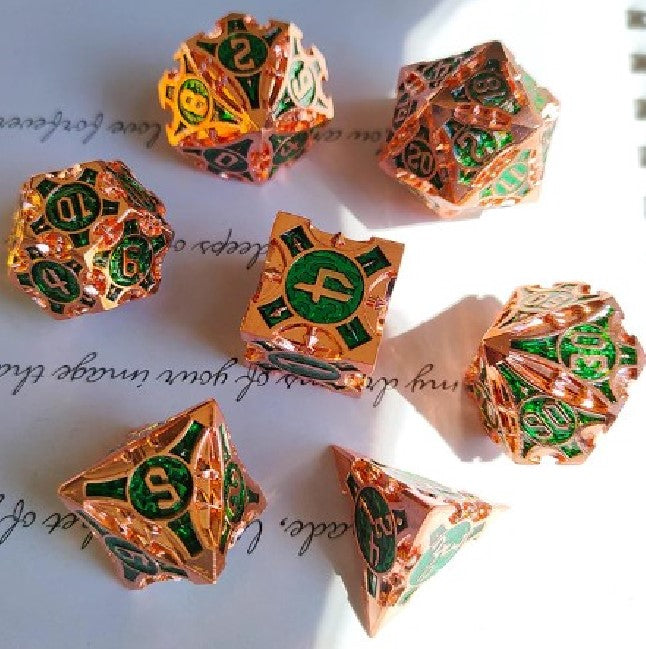 Metallic Cthulu Polyhedral 7 Die / Dice Set - Multiple Colors To Choose From