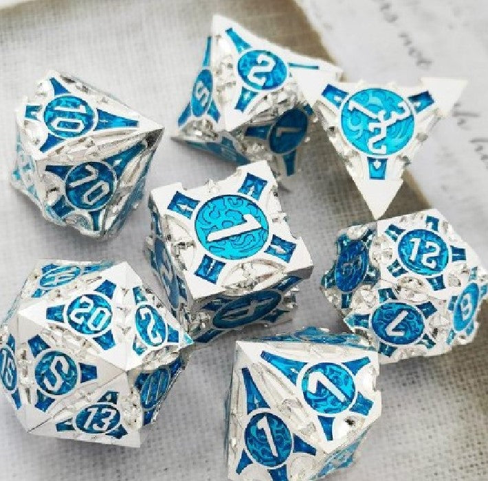 Metallic Cthulu Polyhedral 7 Die / Dice Set - Multiple Colors To Choose From