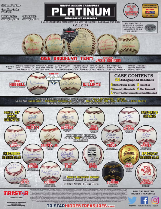 2023 TriStar Hidden Treasures Platinum Autographed Baseball Hobby Box