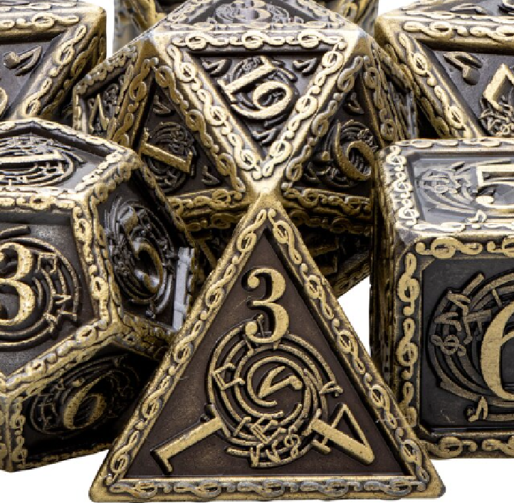 Heavy Metal Musical Notes Theme Polyhedral Dice Set