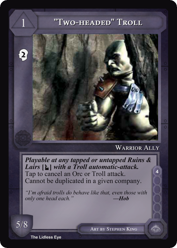 Two-Headed Troll - Lidless Eye - Middle Earth CCG / TCG