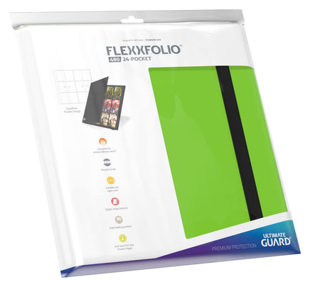 Ultimate Guard Zipfolio 480 - 24 Pocket XenoSkin Quadrow Portfolio, Green 