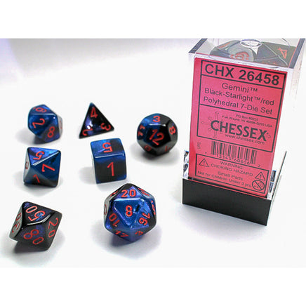 chessex polyhedral gemini dice set black-starlight redCHESSEX: POLYHEDRAL Gemini DICE SETS